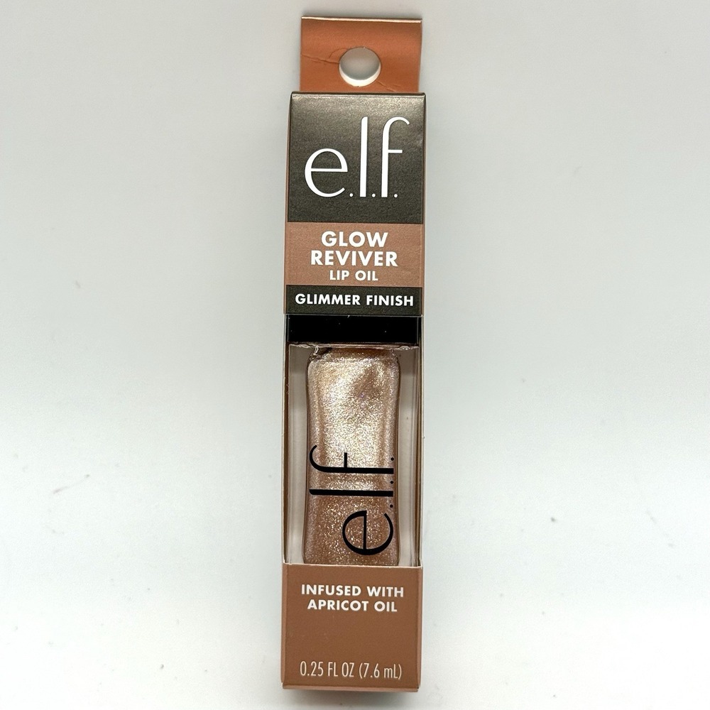 e.l.f. Glow Reviver Lip Oil Crystal Baller Glimmer Finish Gloss 0.25 oz New